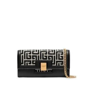 Balmain 1945 Monogram Jacquard Chain Wallet